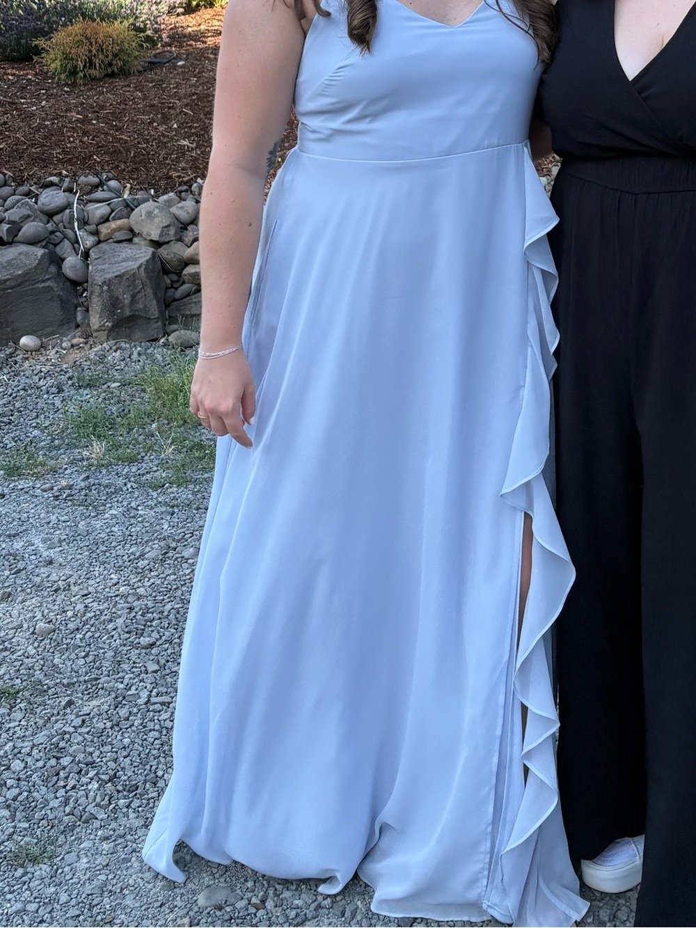 Birdy Grey “Ice Blue” Bridesmaids Dress with Side Ruffle